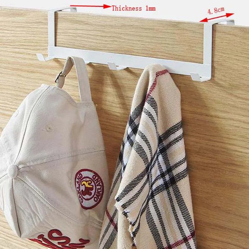 Hooks Over The Door 5 Hooks Home Bathroom Organizer Rack Clothes Coat Hat Towel Hanger Bathroom Kitchen Accessories Holder Rack