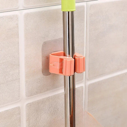 Estante para fregona montado en la pared, accesorios de baño, organizador, gancho, soporte para escoba, colgador detrás de las puertas/en las paredes